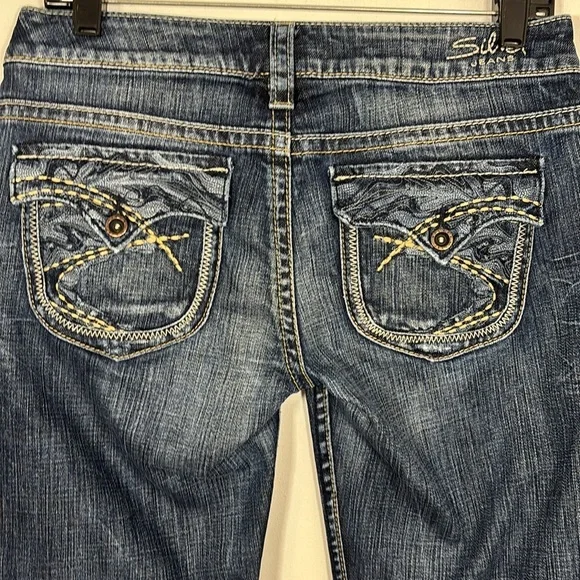 Silver Jeans Pioneer 28 Low Rise Denim Jean Bootcut Y2K Flap Pocket - Picture 7 of 9